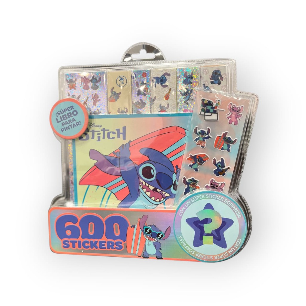 600 STICKERS + LIBRO PINTAR N* 5 STITCH